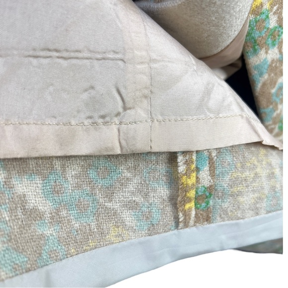 VTG 1960's KLEIST Latest Fashion Cream Yellow Green & Brown Wool Nehru Coat - Picture 8 of 11